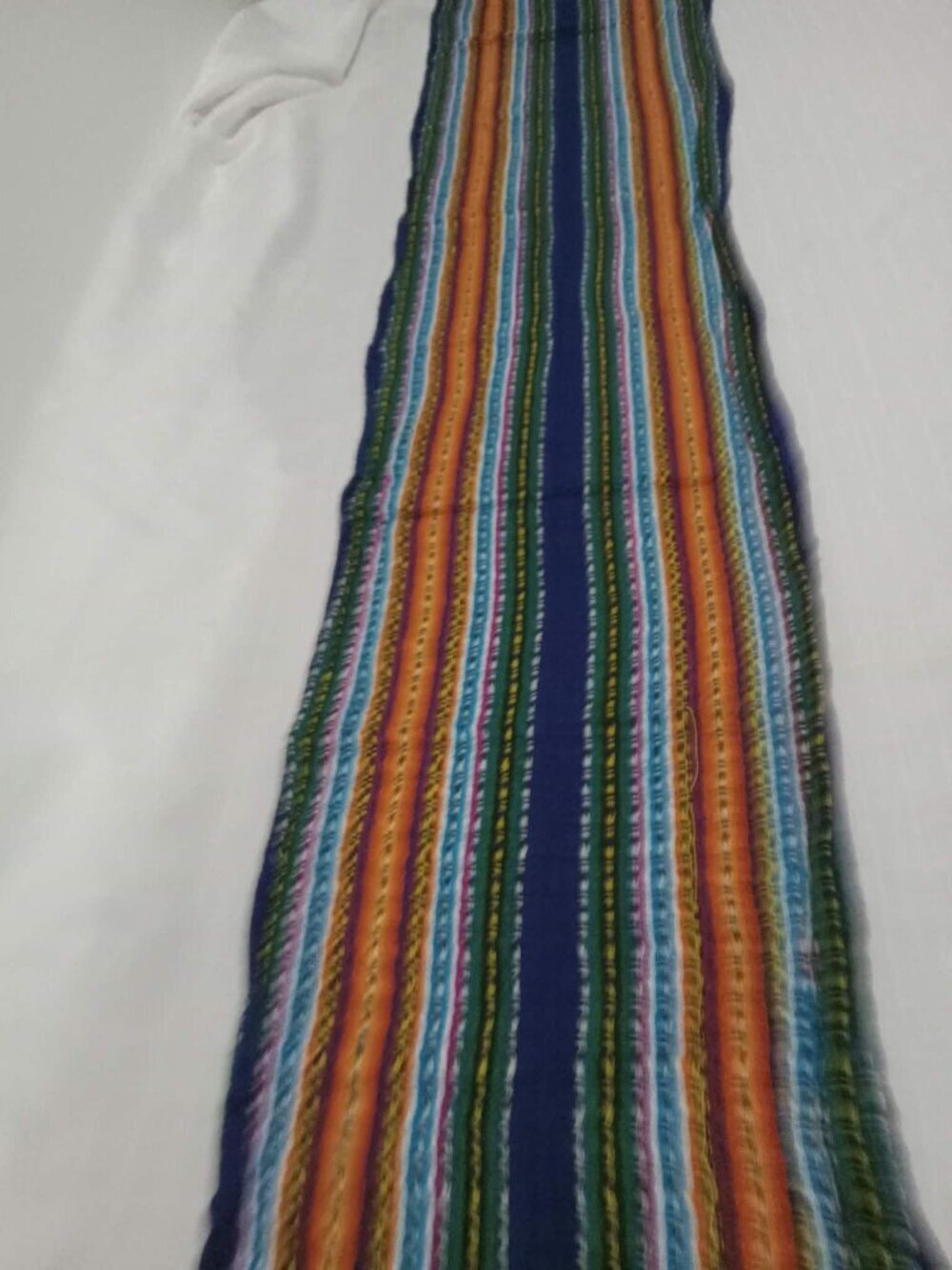 Beautiful vintage cotton fabric/scarf in vibrant colors 48 x 10 inches - Picture 2 of 8